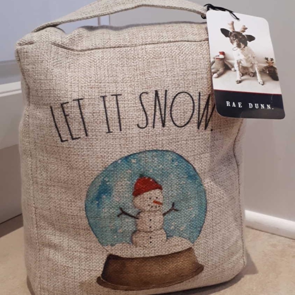 RAE DUNN "LET IT SNOW" WEIGHTED DOOR STOP NWT!